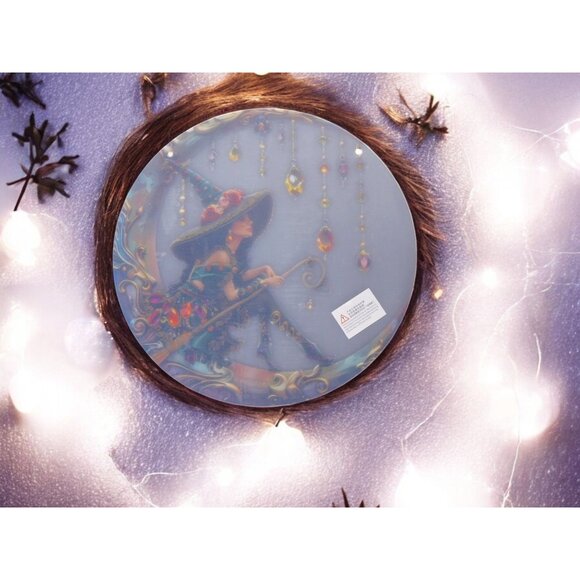 Crystal Moon Witch Suncatcher Acrylic 8"x8" Wall Hanging Art Décor - Picture 6 of 11